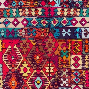 Colorful Aztec Rug 
