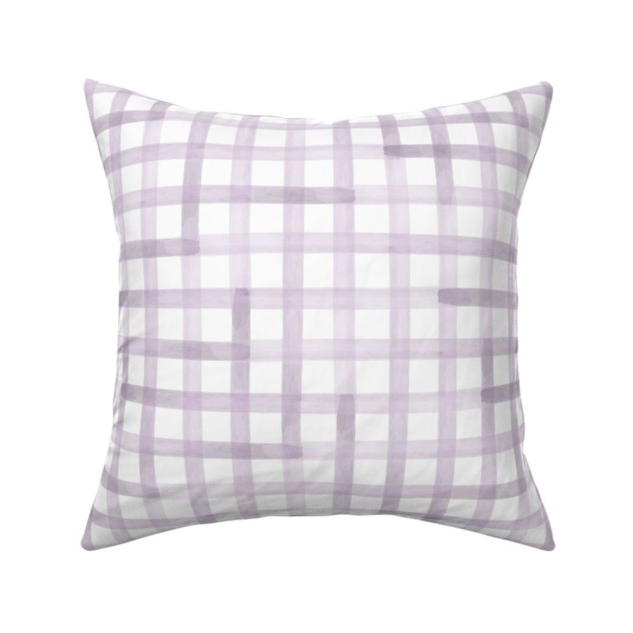 Gingham / check / plaid watercolor in purple - medium