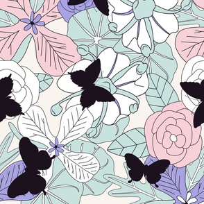 Pretty Feminine Floral and Butterflies