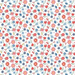 Red Blue Summer - Floral mini