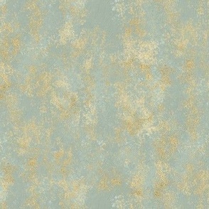 Grey Green and Gold Shabby Chic Distressed Texture / Small Scale