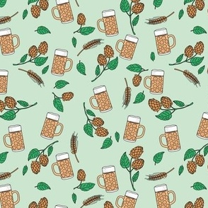 Cheers beer - Beer pull glasses St Patricks dayand hog branches with wheat details on aqua blue teal  