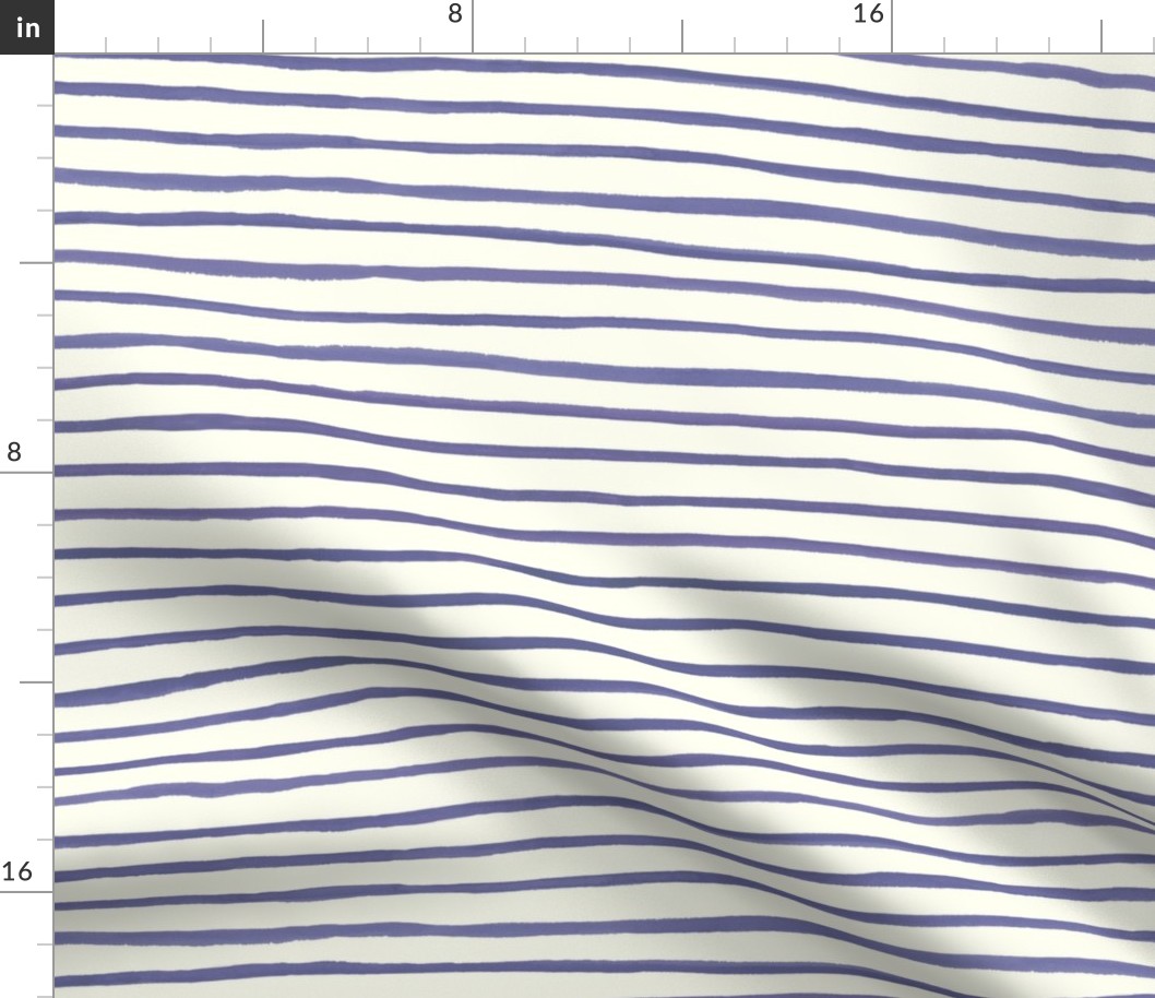 Stripes Blue - hand-drawn wonky watercolor stripes