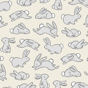 Bunny Babies - on pale taupe 