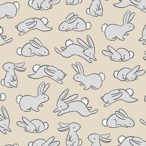 Bunny Babies - on neutral taupe 