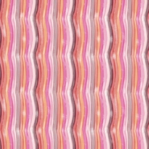 Vertical Wavy Stripes in Shades of Pink