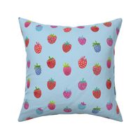 Strawberries - light blue - large