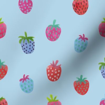 Strawberries - light blue - large