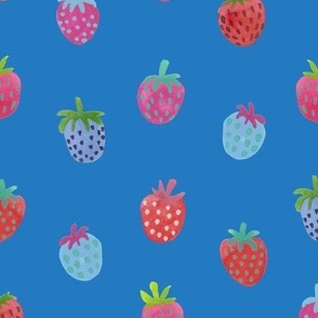 Strawberries - medium blue - large
