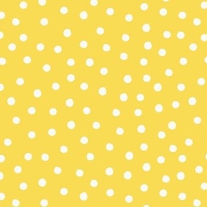 Yellow Polka Dots Fabric, Wallpaper and Home Decor | Spoonflower