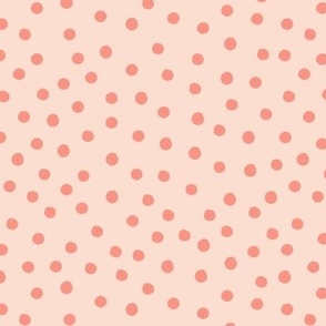 Pink with Coral Polka Dots 