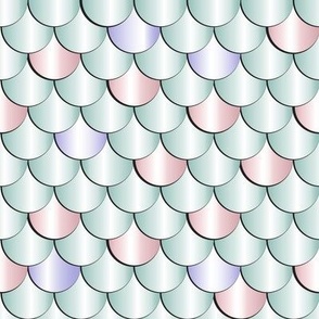 Med Cotton Candy Fish Scales Pink Aqua Lavender - Medium Scale 