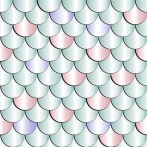 Sm Candy Colored Mermaid Fish Scales Pink Aqua Lavender - Small Scale 