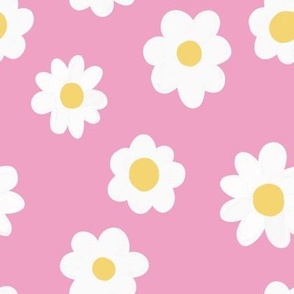 Simple Daisies - Cool Pink (large scale)