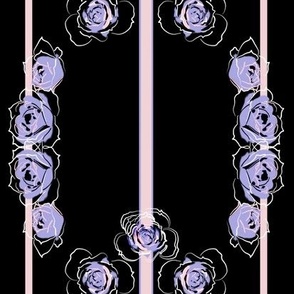 Large-Size Of Lavender Roses with Soft Pink Stripes on Dark Background