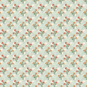 Grandma Floral Tapestry Mint Grey