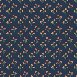 Cottage Floral Tapestry Navy