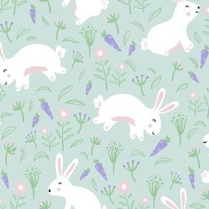 fluffy bunnies and purple carrots