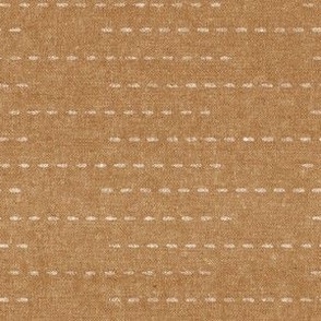 (small scale) running stitch stripes - golden brown - LAD22