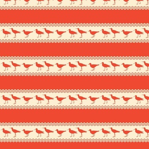 Coral Coastal Sandpiper Bird Stripes