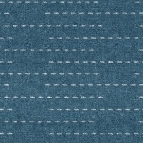 (small scale) running stitch stripes - stone blue - LAD22