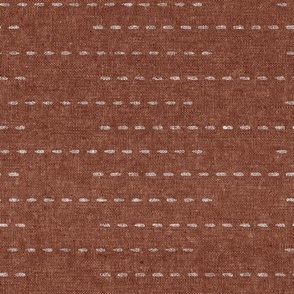 running stitch stripes -  rust - LAD22
