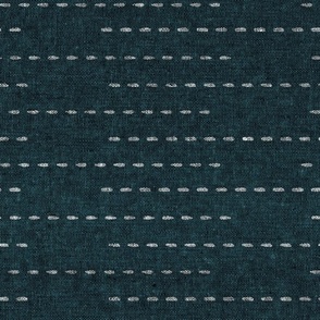 running stitch stripes -  dark blue green - LAD22