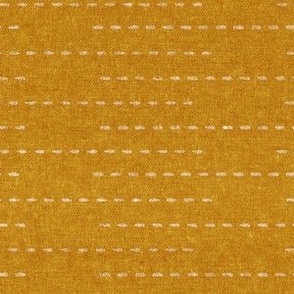 (small scale) running stitch stripes -  mustard - LAD22