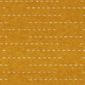running stitch stripes -  mustard - LAD22