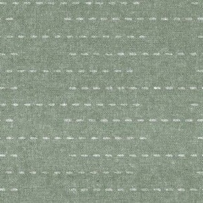 (small scale) running stitch stripes - sage - LAD22