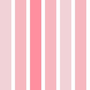 Coral and Cotton Candy Pink Stripes- Large- Vertical Stripes- Wallpaper- Nursery- Baby Girl- Rose- Spring- Sakura Flowers Coordinate