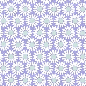 Vintage daisy daisy daisy lilac mint wallpaper scale