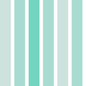Mint and Seaglass Green Stripes- Large- Vertical Stripes- Wallpaper- Nursery- Gender Neutral- Turquoise- Summer- Spring- Sakura Flowers Coordinate