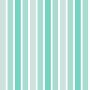 Mint and Seaglass Green Stripes- Small- Vertical Stripes- Wallpaper- Nursery- Gender Neutral- Turquoise- Summer- Spring- Sakura Flowers Coordinate