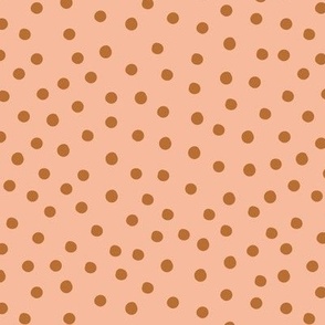 Peach with Brown Polka Dots