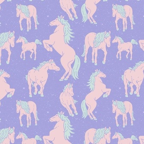 Pastel Horses Among of the Stars