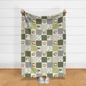 Lions Patchwork Quilt Top- Child Safari Blanket Bedding GL-B // King of the Jungle rotated