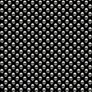 ★ SKULLS POLKA DOTS 1 ★ Tiny Scale (about 1/3”)– Black and White / Collection : Back to Basics - Spooky Geometric Prints