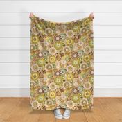 In the blooming garden // cream /sage / brown // large scale