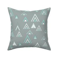 Tipi triangle tents teal and grey