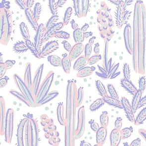 Cactus Garden - extra large - cotton candy pink, sea glass, and lilac