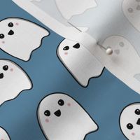 Kawaii Ghosts on Slate Blue