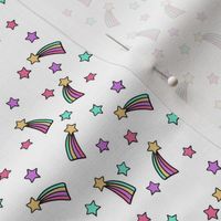 Mini Rainbow Shooting Stars on White