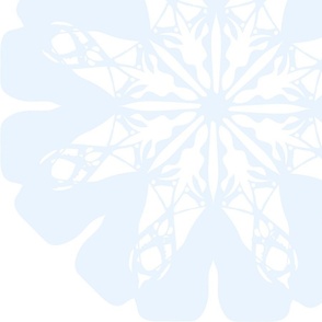 Abstract Geometric Floral Snowflake - Pastel Blue And White.
