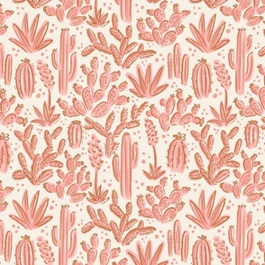 Cactus Garden - large - pink and copper