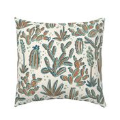 Cactus Garden - extra large - sage green and copper