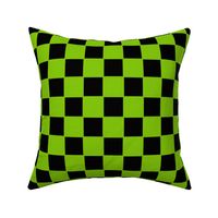 Lime Green and Black Classic Checkerboard Pattern