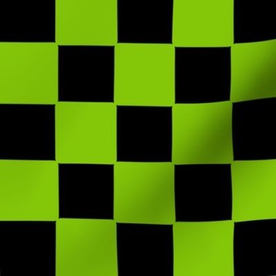 Lime Green and Black Classic Checkerboard Pattern
