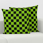 Lime Green and Black Classic Checkerboard Pattern