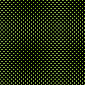 Lime Green Polka Dots on Black 